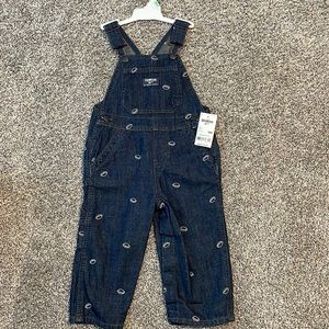Brand New with Tags! Boys 18 months OshKosh Football Overalls.